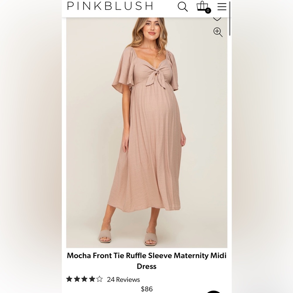 Pink Blush Maternity Tie Front Dress